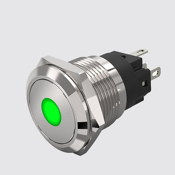 Verlichte Drukknop EAO Punt Rood/Groen - ∅ 19 mm Inox 304 24V - 82-5153.22A4