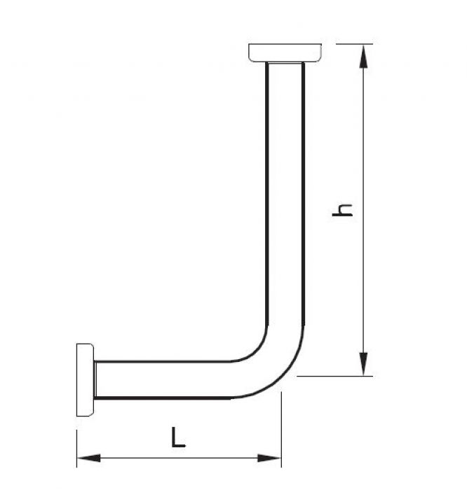 TL arm gebogen "L" 000(L)x000(H)mm Inox 304 Ø 60,3mm ILINOX - TL.arm