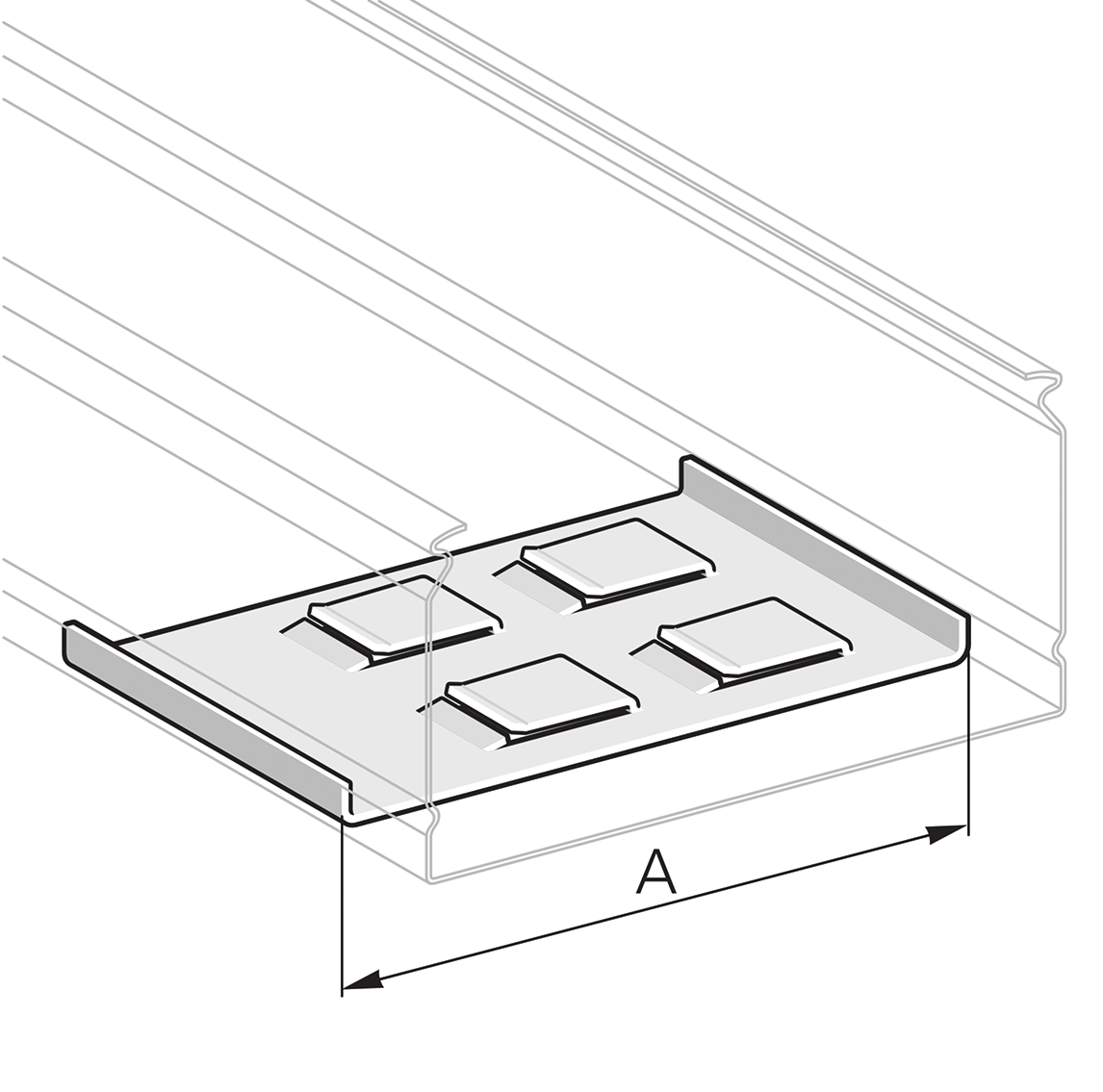 Goulotte PIK Pflitsch - Support pour 2 cloisons de séparation 150mm acier galvanisé - PIK HTW2 150 S