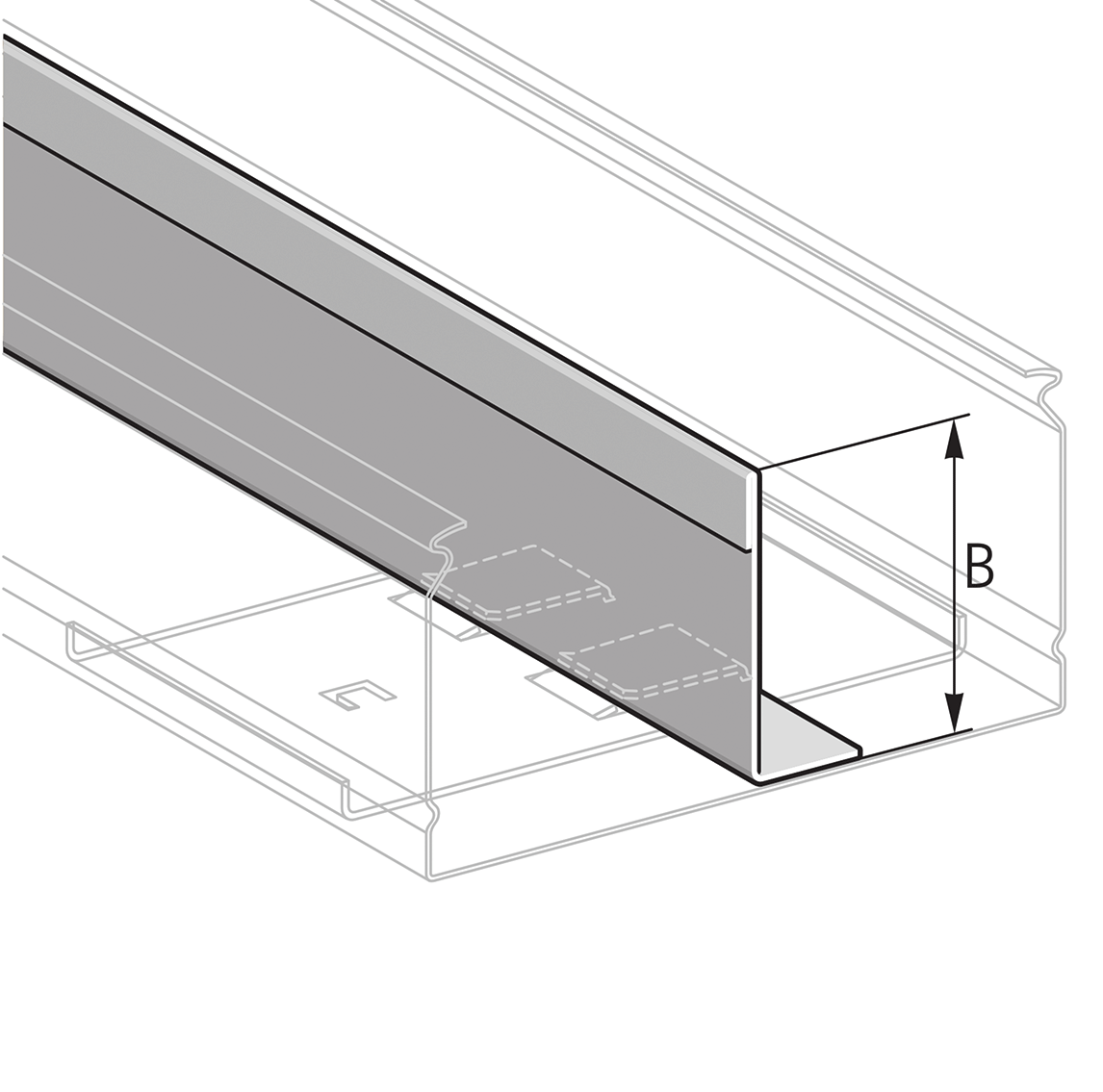 PIK Kanaal Pflitsch - Scheidingswand vorm L 60mm Inox 304 - PIK TL 60 VA