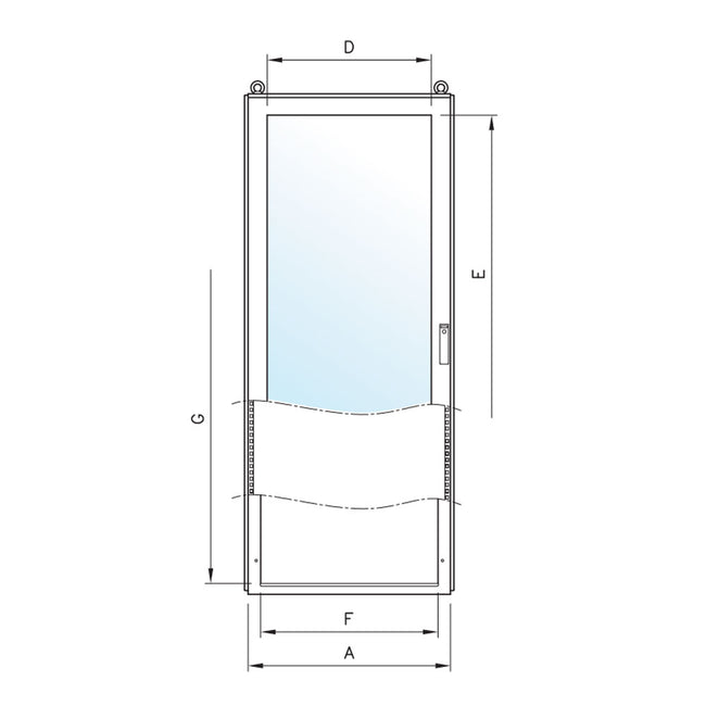 CX-A Vloerstaande kast met venster deur ILINOX - 1008(B)x2000(H)x400(D)mm - CXV1004A
