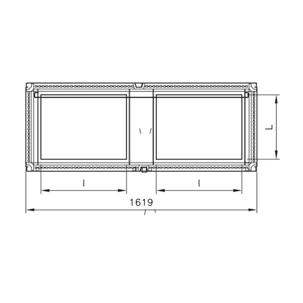 MX Vloerstaande kast met dubbele venster deur ILINOX - 1614(B)x1827(H)x618(D)mm - MXV1686