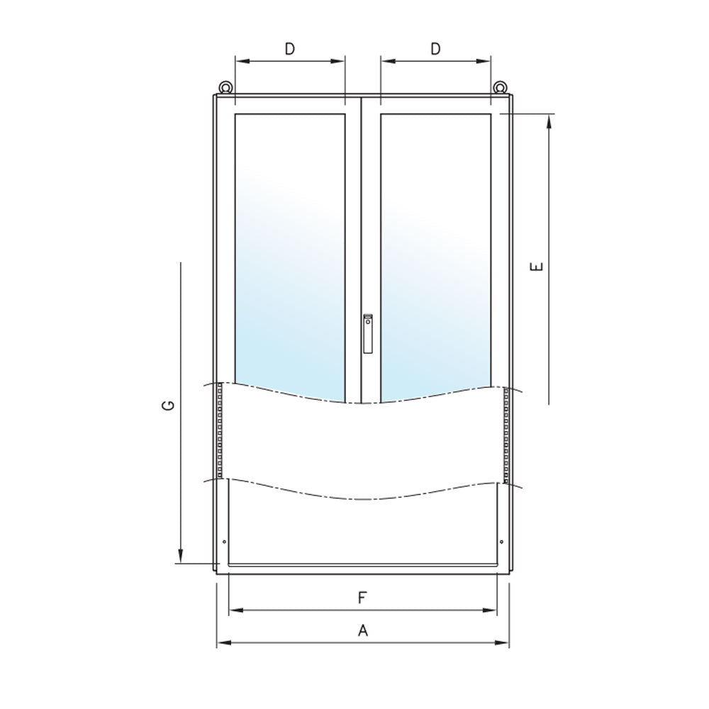 MX Vloerstaande kast met dubbele venster deur ILINOX - 1614(B)x1827(H)x818(D)mm - MXV1688