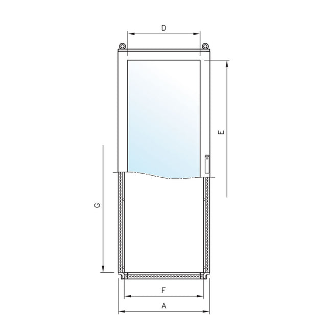 MX Vloerstaande kast met venster deur ILINOX - 606(B)x1827(H)x518(D)mm - MXV0685