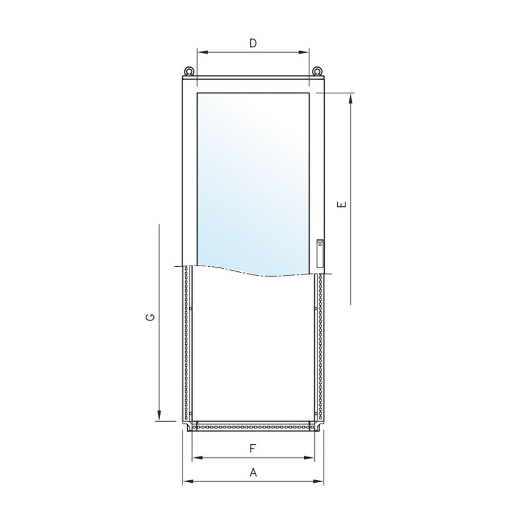 MX Vloerstaande kast met venster deur ILINOX - 806(B)x2027(H)x618(D)mm - MXV0806