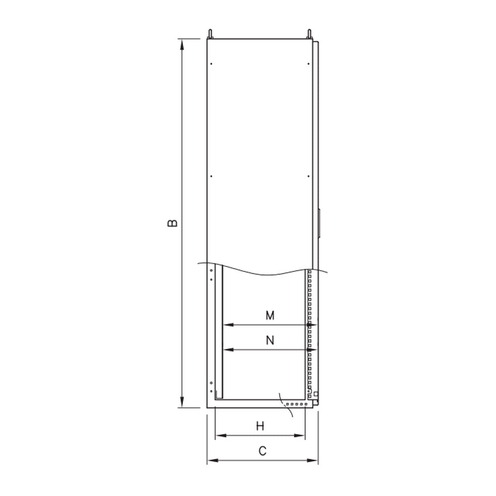 MX Vloerstaande kast met dubbele venster deur ILINOX - 1614(B)x2027(H)x818(D)mm - MXV1608