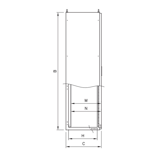 MX Vloerstaande kast met dubbele venster deur ILINOX - 1209(B)x2027(H)x518(D)mm - MXV1205