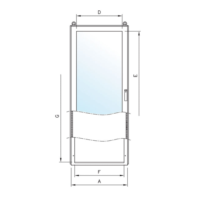 CX-A Vloerstaande kast met venster deur ILINOX - 608(B)x1800(H)x600(D)mm - CXV0686A