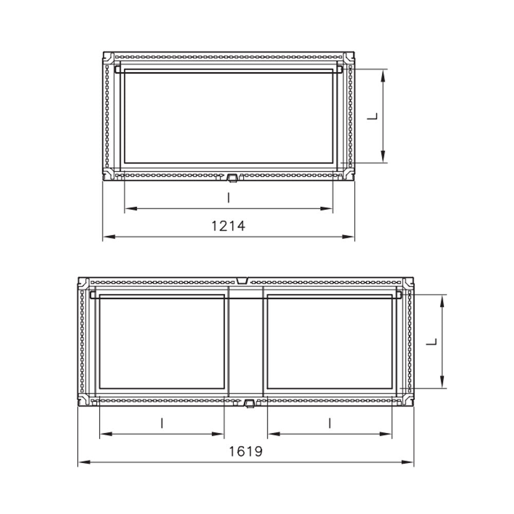 MX Vloerstaande kast met dubbele volle deuren ILINOX - 1209(B)x1827(H)x518(D)mm - MX1285