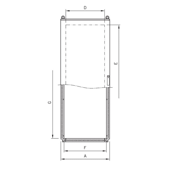 MX Vloerstaande kast met volle deur ILINOX - 606(B)x2027(H)x518(D)mm - MX0605