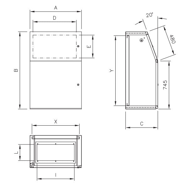 QP Lessenaar ILINOX - 600(B)x1200(H)x500(D)mm - QP0612