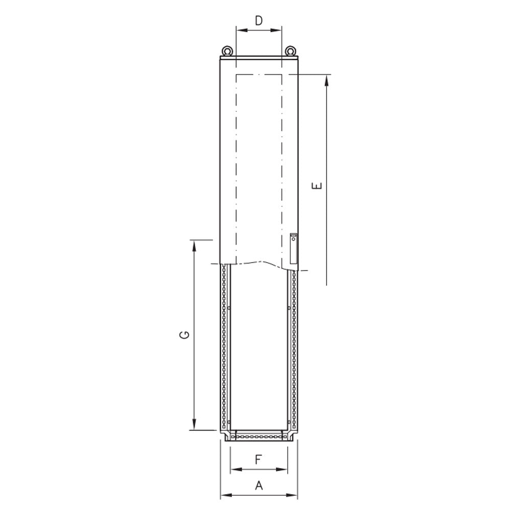 Kabelbaanmodule met gescharnierd frontpaneel ILINOX - 306(B)x1827(H)x518(D)mm - RMXP0385