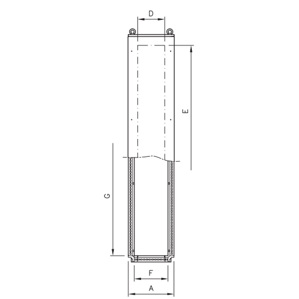 Kabelbaanmodule met geschroefd frontpaneel ILINOX - 306(B)x1827(H)x518(D)mm - RMX0385