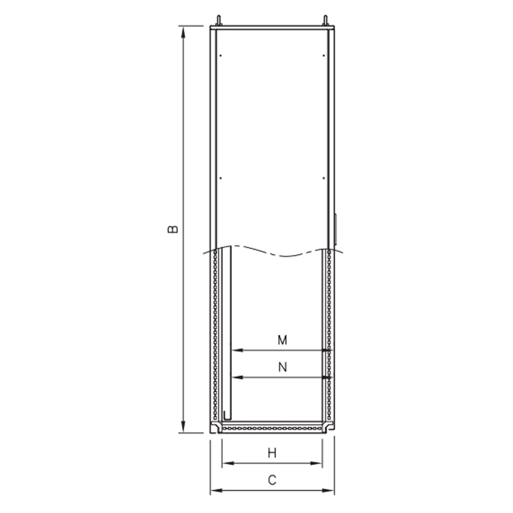 Kabelbaanmodule met geschroefd frontpaneel ILINOX - 306(B)x1827(H)x518(D)mm - RMX0385