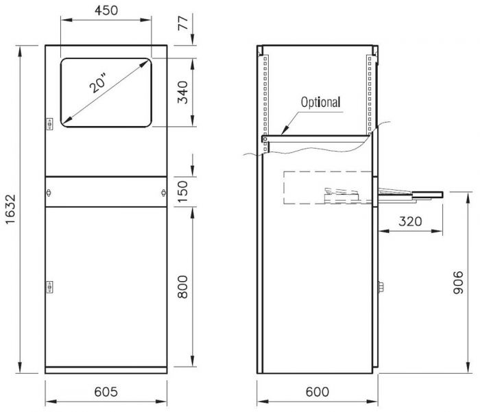 APC Computerkast ILINOX - 605(B)x1632(H)x600(D)mm - APC616TE