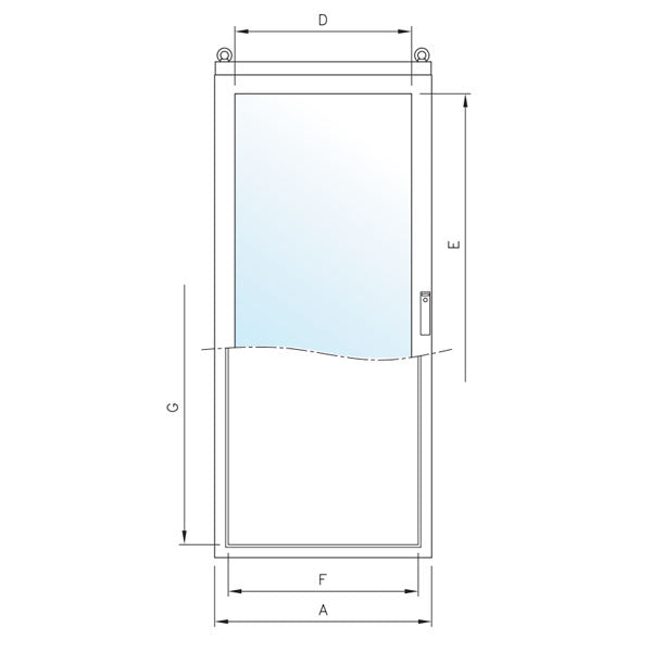 CC compacte vloerstaande kast met venster deur ILINOX - 805(B)x1840(H)x400(D)mm - CCV818