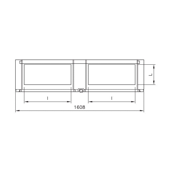CC compacte vloerstaande kast met dubbele venster deur ILINOX - 1608(B)x1840(H)x400(D)mm - CCV1618