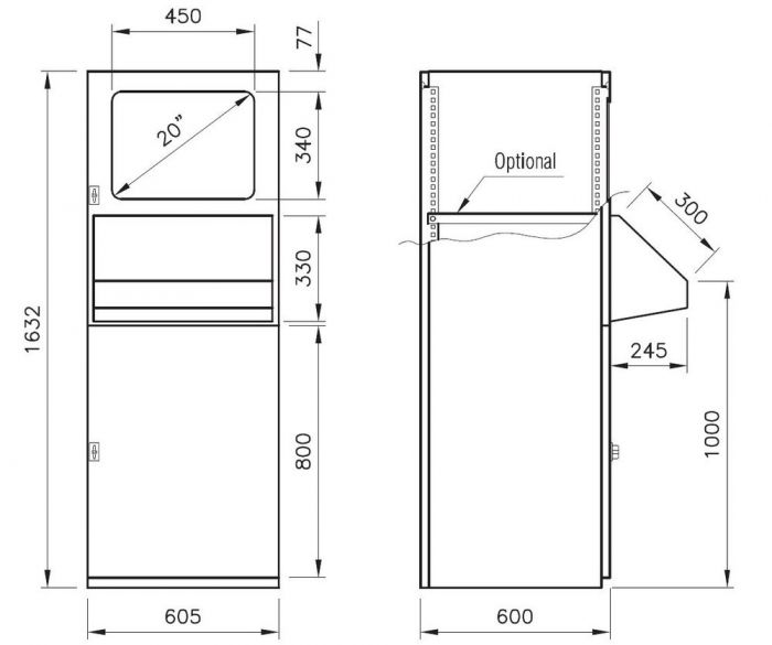 APC Computerkast ILINOX - 605(B)x1632(H)x600(D)mm - APC616C