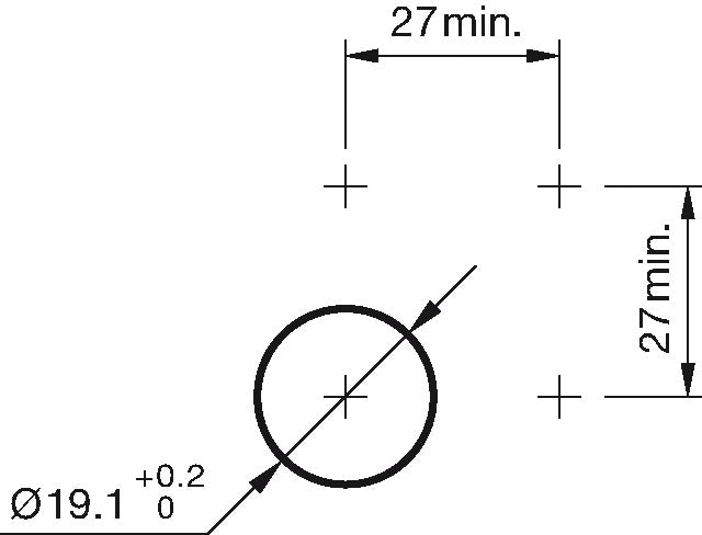 Verlichte Drukknop EAO Punt Rood/Groen - ∅ 19 mm Inox 304 240V - 82-5152.12A4