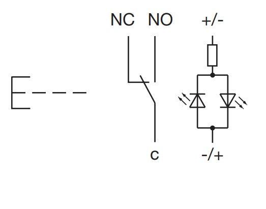 Verlichte Drukknop EAO Info symbool Wit - ∅ 22 mm Inox 304 240V - 82-6151.1A54.B004