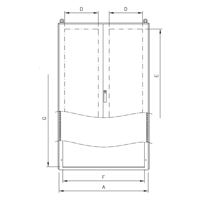 CX-A Vloerstaande kast met dubbele volle deur ILINOX - 1211(B)x1800(H)x400(D)mm - CX1284A