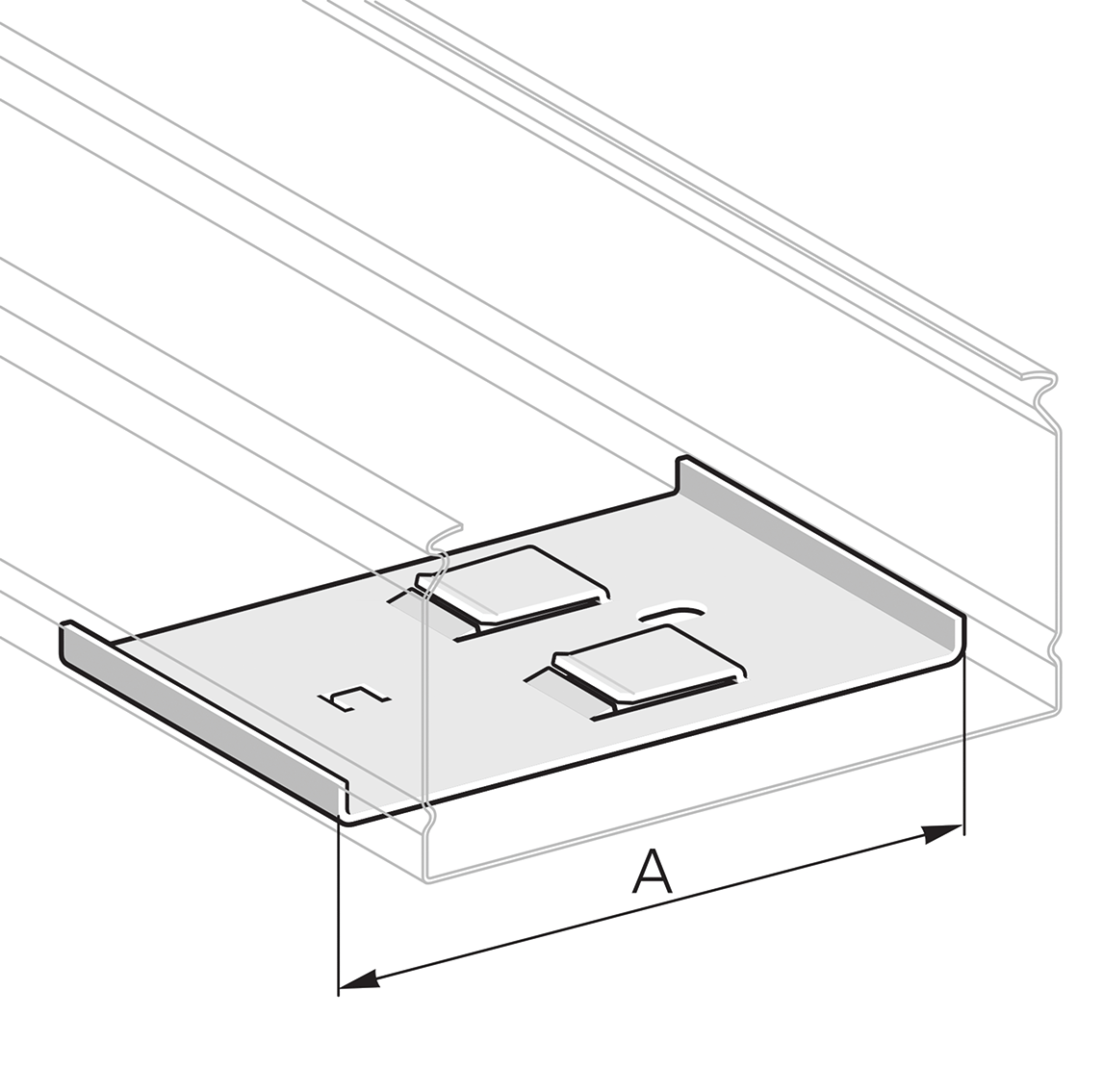Goulotte PIK Pflitsch - Support pour 1 cloison de séparation 80mm AISI 304  - PIK HTW1 80 VA