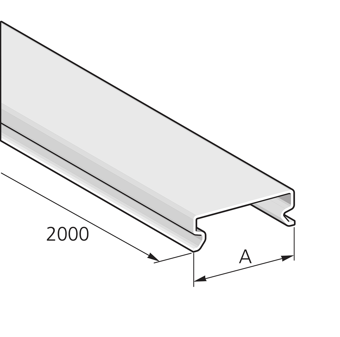 PIK Kanaal PFLITSCH - Deksel 15x2000mm Inox 304 - PIK D 15 VA