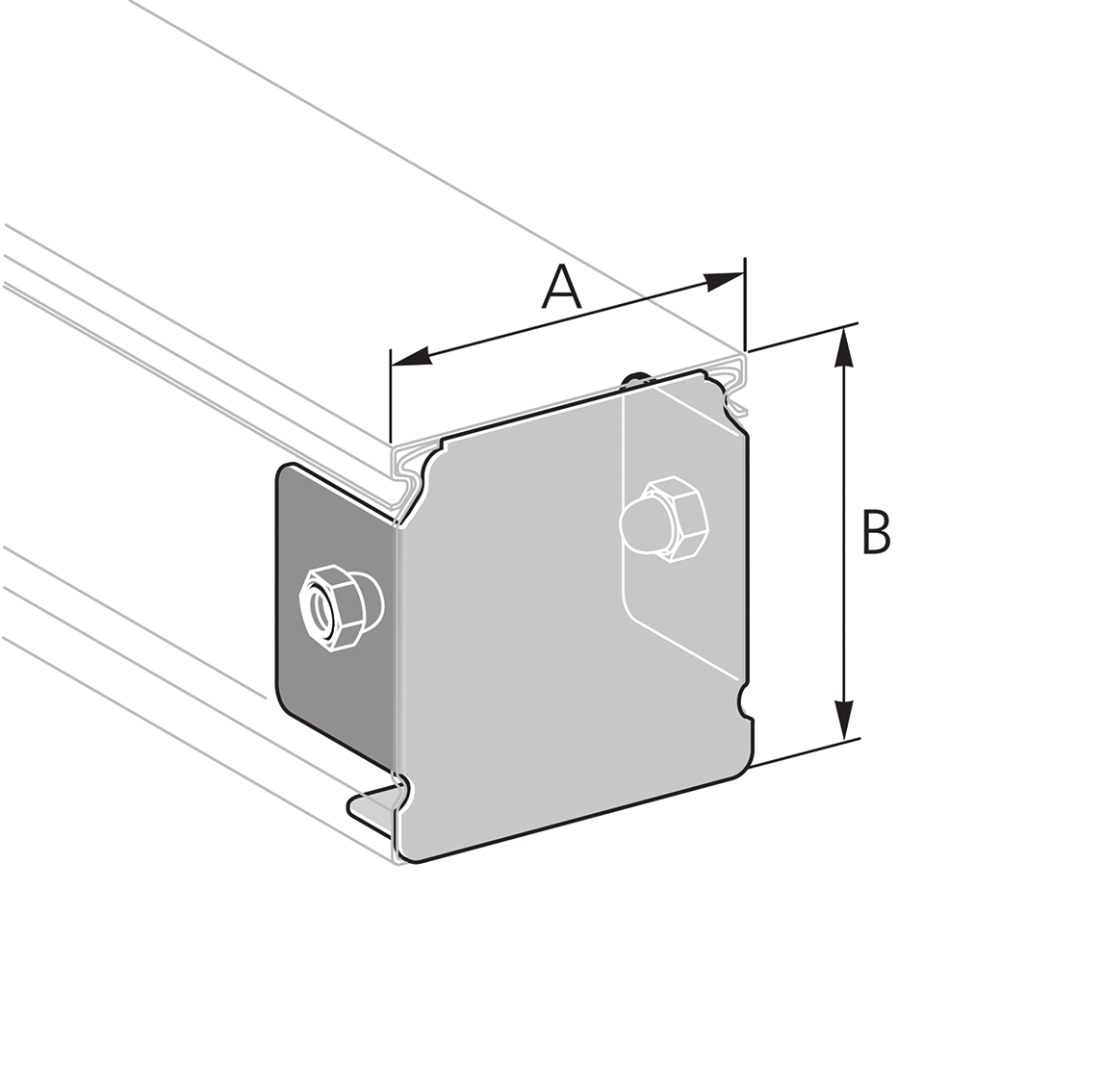 Goulotte PIK Pflitsch - Couvercle de protection intérieur 80x60mm AISI 304 - PIK EKI 80/ 60 VA