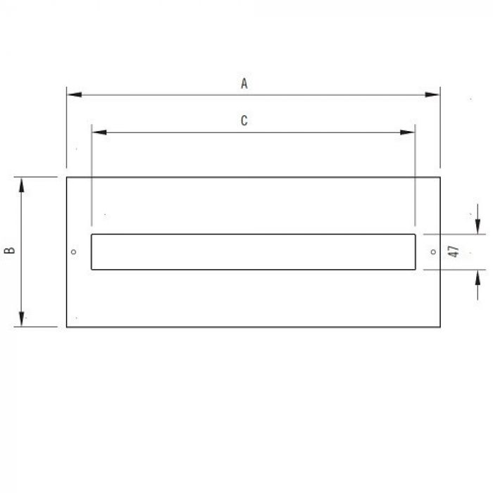 Paneel voor QM kast met opening ILINOX - 499(B)x149(H) - PQM150F