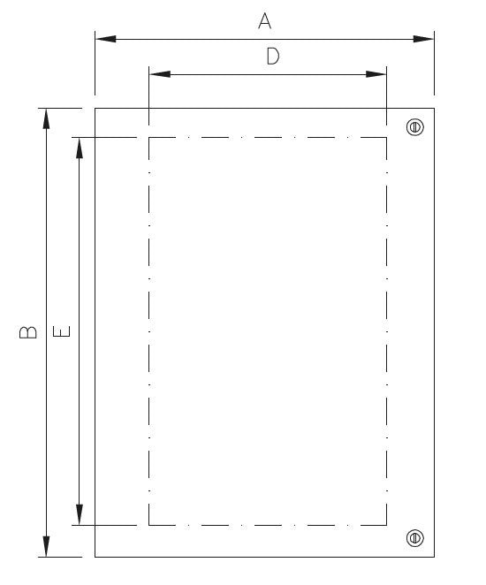 Binnendeur voor QL/QV33 kast ILINOX - 256(B)x238(H) - QC033/304
