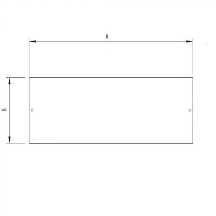 Paneel voor QM kast zonder opening ILINOX - 499(B)x199(H) - PQM200C